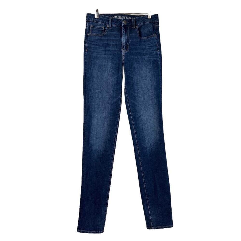 American Eagle Women’s Jeans Hi-rise Straight Leg Dark Wash Size 8 X-Long